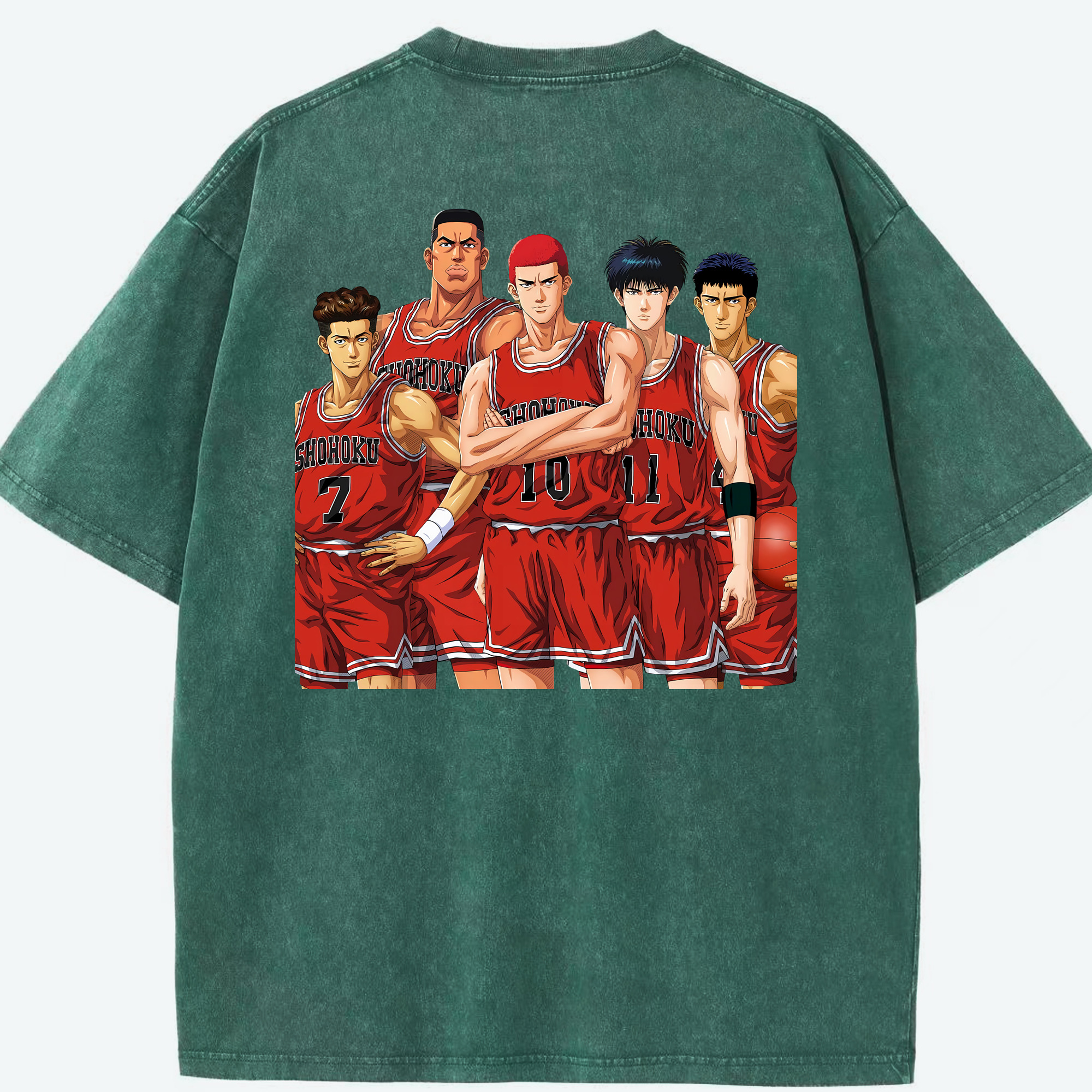 （画像用） SLAM DUNK／スラムダンク 綿100% ヴィンテージ風 半袖Tシャツ（背面プリント）